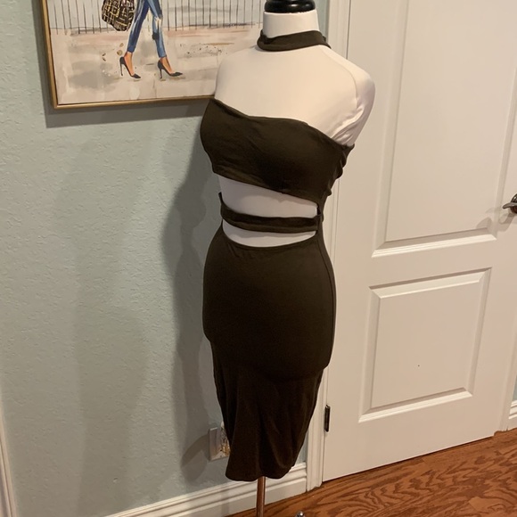 Obsession Cut-Out Bodycon Midi • Sz L - Picture 3 of 12